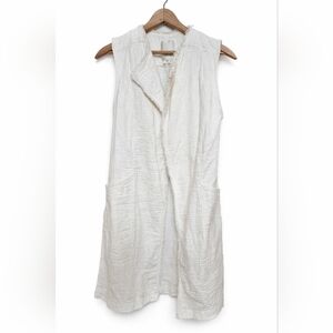 Anthropologie  Cream Long Vest